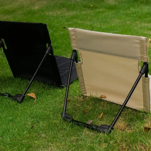 Foldable Camping Chair Metal Outdoor Garden Park Single Lazy Backrest Cushion Beach Park Portable Chair Lazy Lawn Cushion